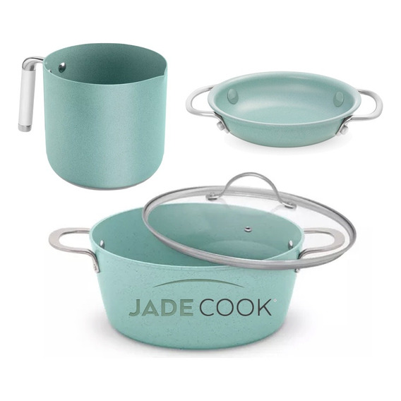 Pack Jade Cook Cacerola Con Tapa 28 Cm + Pocillo + Huevero