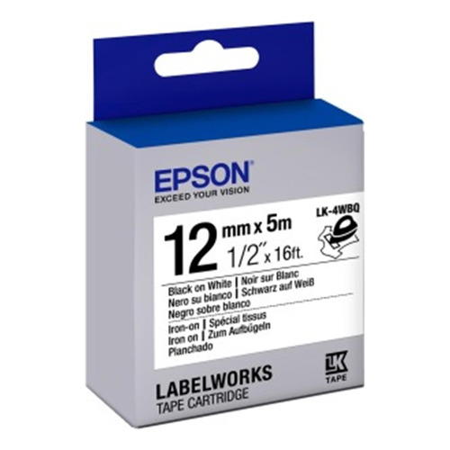 Cinta Epson Labelworks Lk-4wbq Negro Sobre Blanco 12mm X /vc