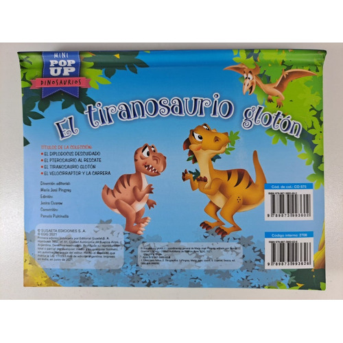 El Tiranosaurio Gloton - Mini Pop Up Dinosaurios - Edg