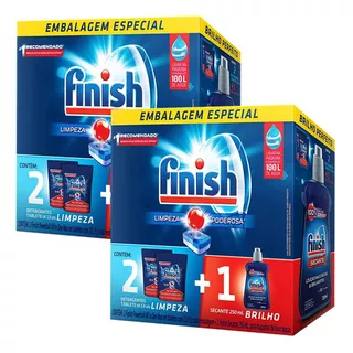 Detergente Sabão Finish Powerball 52 Pastilhas + 2 Secantes