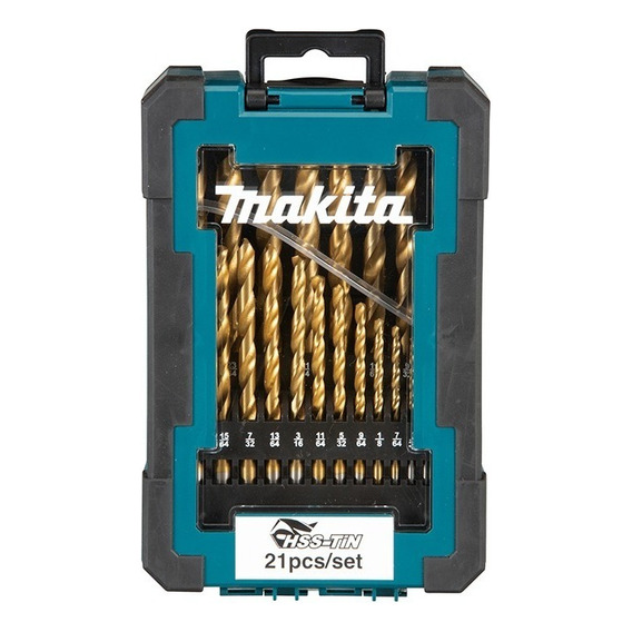 Kit De Brocas De Titanio 21 Piezas Para Metal Makita D72447