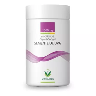 Semente De Uva 1000mg 60 Cápsulas Vital Natus Sabor Neutro