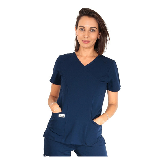 Polera Azul Mujer Polar Bear Pb5001 - Uniformes Clínicos