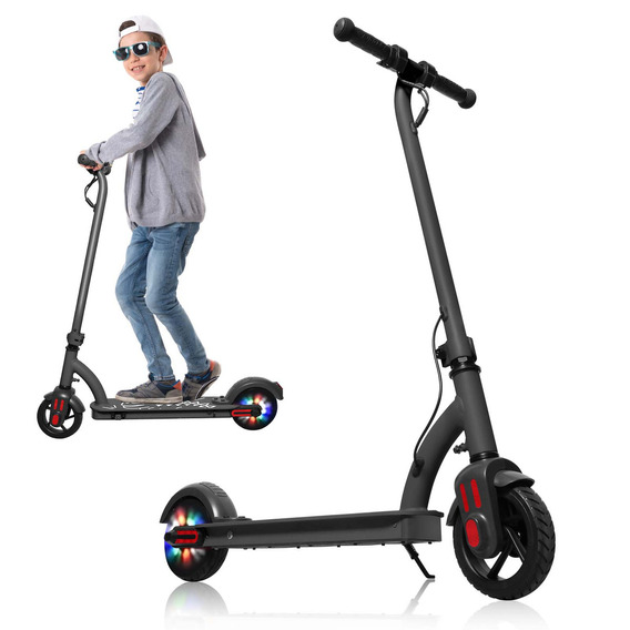 Scooter Eléctrico Para Niños Led Honey Whale E6 10km/h 100w Color Gris oxford