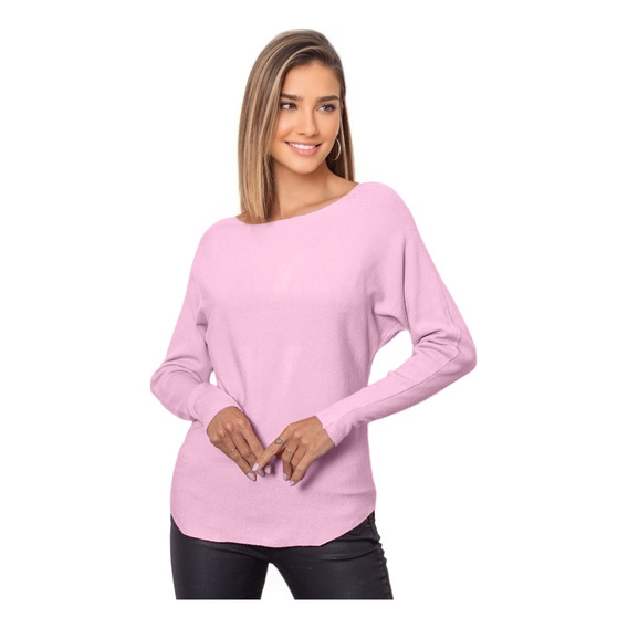 Sweater Jersey Manga Murcielago Cuello Bote Mujer