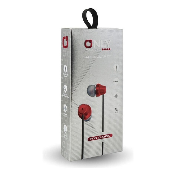 Auricular Manos Libres Only Mod25 Metal Colores Plug 3,5mm Color Rojo