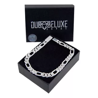 Pulsera Hombre Figaro Hl 6mm De Plataley.925 Duodeluxejoyas®