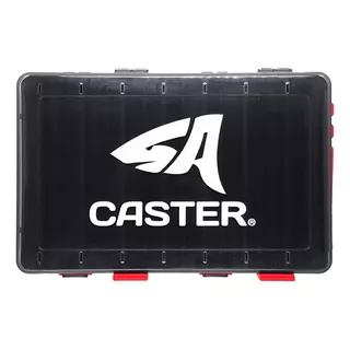 Caster Tbox-002 Caja Para Señuelos Doble Faz 16 Divisiones 27x18x5cm Gris Oscuro