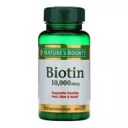 Nature's Bounty Biotina, 10000 Mcg, Suplemento Que Ayuda A Mantener El Cabello, La Piel Y Las Uñas Saludables, Y El Metabolismo Energético, Cápsulas Blandas De Liberación Rápida,
