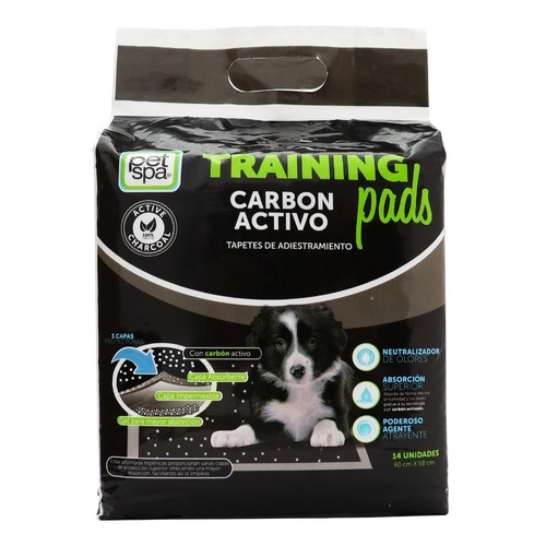 Tapete Para Perro Trainning Pads Carbon Activo X 14 Unidades