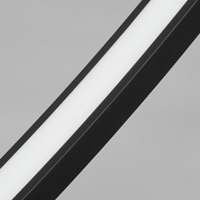 Lampara De Pie Curva Moderna Morti Negra Led Dimerizable