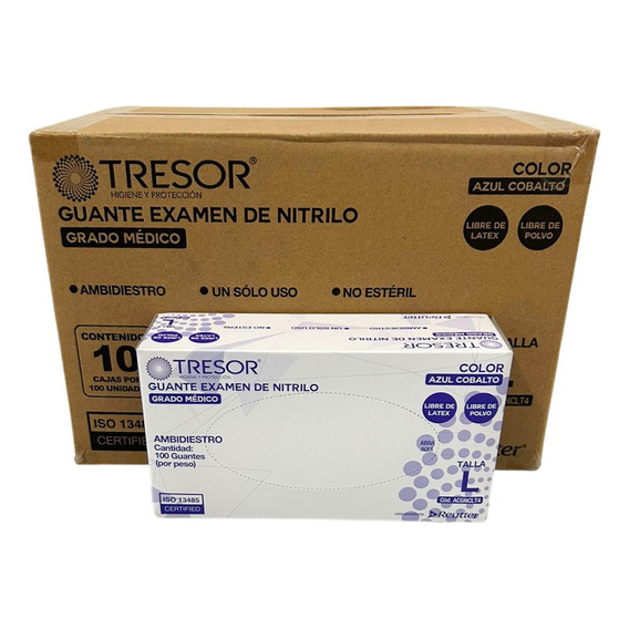 Pack 10 Cajas Guantes Nitrilo Cobalto Tresor - Elige Talla