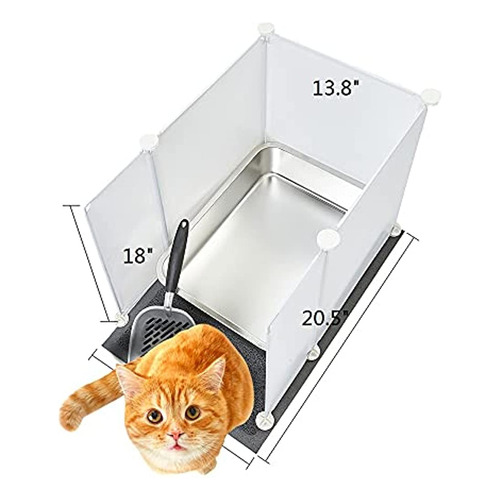 Caja De Arena De Acero Inoxidable Meexpaws Para Gatos 18?×1