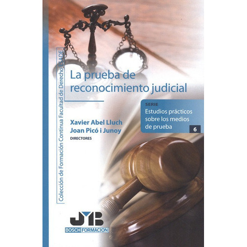 La Prueba De Reconocimiento Judicial, De Picó I Junoy, Joan. Editorial J.m Bosch, Tapa Blanda, Edición 1 En Español, 2012