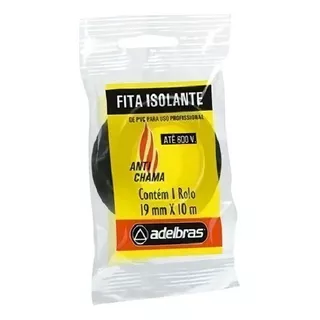 Fita Isolante Adelbras Preta 19mm X 10m (cx. C/ 10 Rolos)