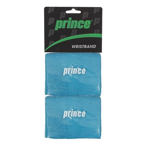 Muñequera Prince Celeste Logo Blanc Tenis Padel Squash