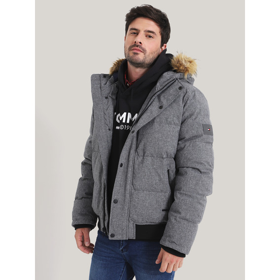 Parka Artic Con Logo Gris Tommy Hilfiger