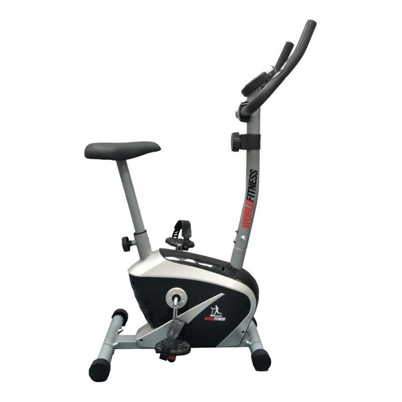 Bicicleta Fija Magnetica World Fitness 2507 H/135kg 8 Nivel. Color Plata