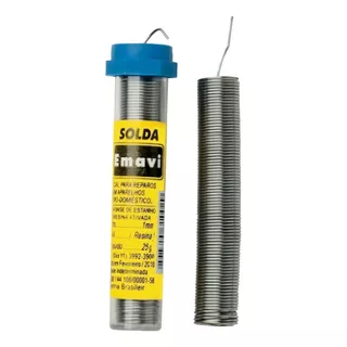 Tubo Estanho Para Solda Azul 63x37 1mm Emavi 25 Gramas 110v/220v