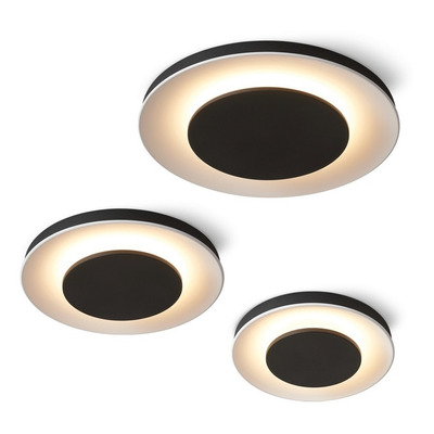 Plafon Led Flam L Negro 48w Aluminio Diseño Moderno