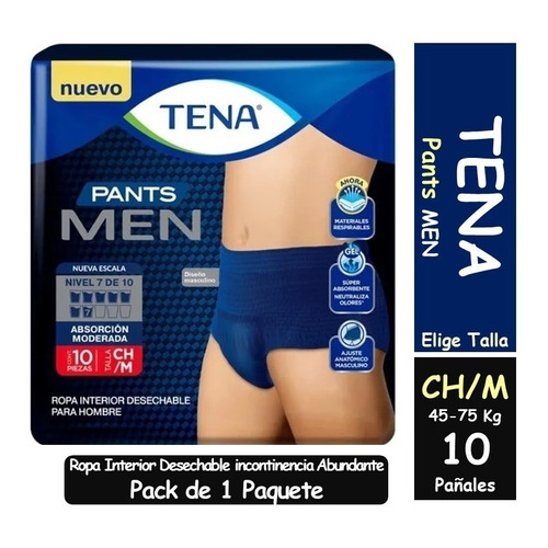 Pañales para adultos Tena Pants Men CH/M 10 unidades