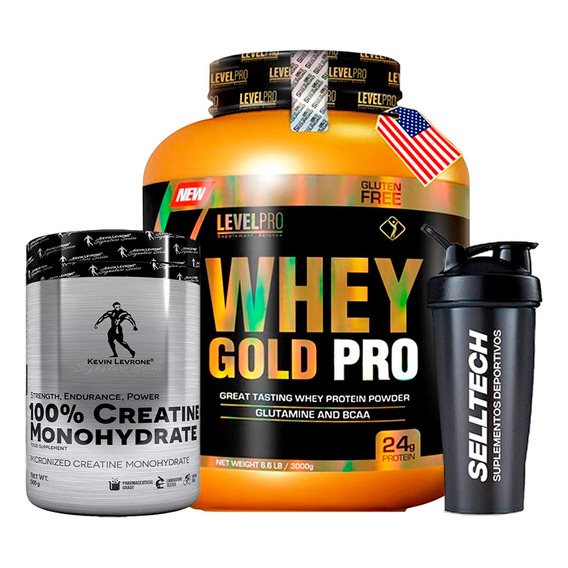 Whey Gold Pro 6.6lb  Chocolate+creatina Kevin Levrone 500gr