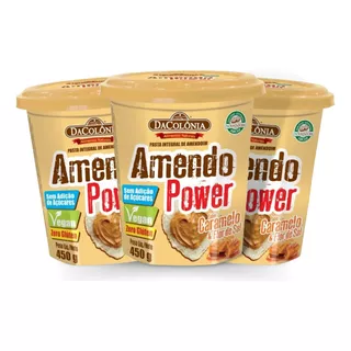 3 Pasta De Amendoim Dacolonia Caramelo E Flor De Sal 450g