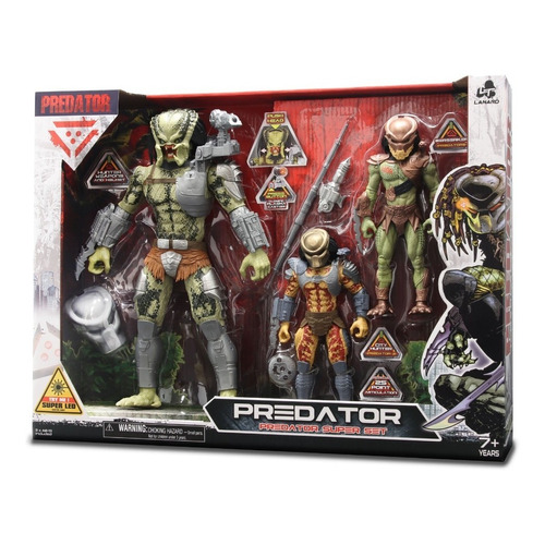 Predator Super Set De Lujo 3 Figuras Luz Laser Y Movimientos