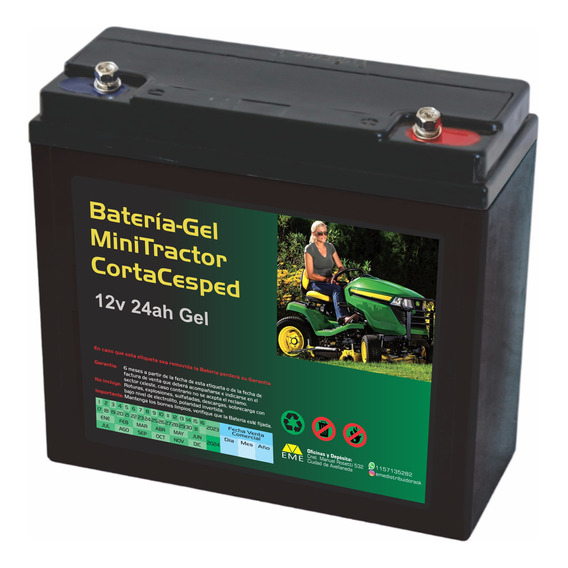 Batería 12v 24ah Gel Minitractor Tractorcito Cortacesped