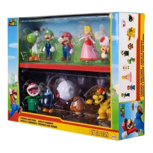 Super Mario Set 10 Figuras Amigos Y Enemigos Jakks Pacific