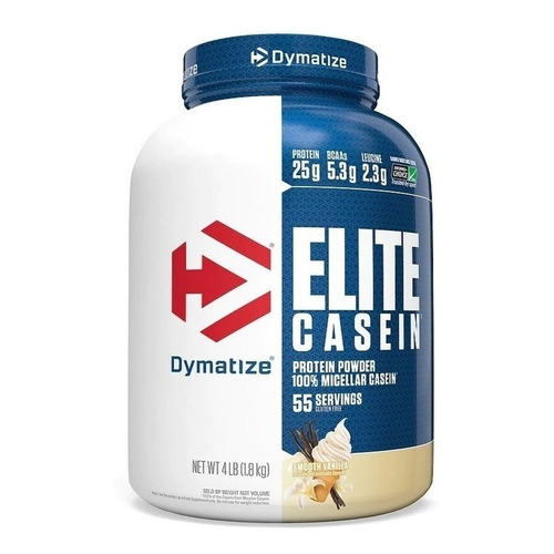 Suplemento en polvo Dymatize  Elite Casein proteínas sabor smooth vainilla en pote de 1.8kg