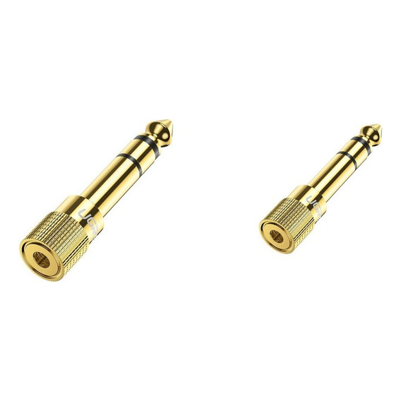 Mini Adaptador Trs 3.5mm Macho 6.35mm Plug Hembra Dorado Mp3