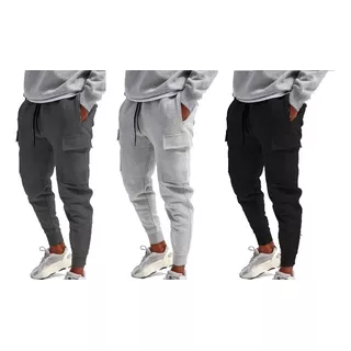 Pack X3 Babuchas Pantalones Algodon Cargo Jogging Unisex