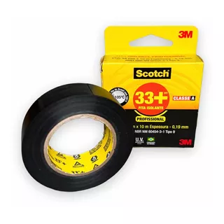 Fita Isolante Scotch 3m 33+ 19mm X 10m Isolação Fio Elétrica