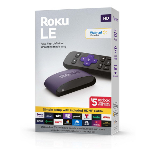 Roku Le Hd Streaming Media Player Wi-fi Con Cable Hdmi Color Negro Tipo de control remoto Estándar