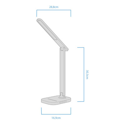 Lampara Velador Diana Negro Led Dimerizable Luz Nocturna Mc