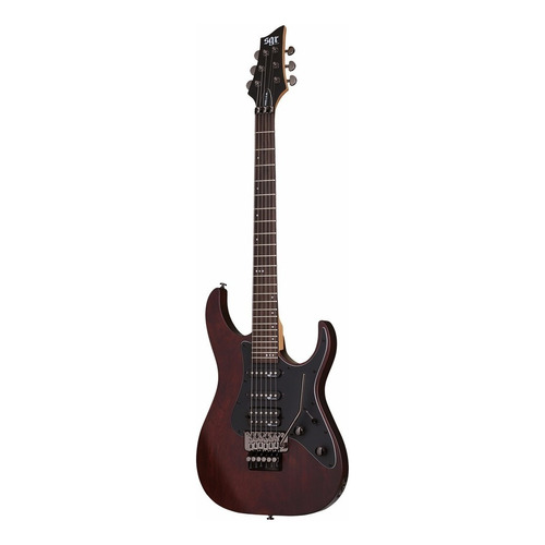 Guitarra eléctrica Schecter Banshee-6 FR SGR de tilo walnut satin con diapasón de palo de rosa