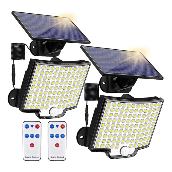 (paquete De 2) Luz Solar Reflector Led Blanco Exterior Ip 65