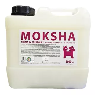 Moksha Acondicionador Crema De Enjuague Bidón 5l Perro Gato Fragancia Aceite De Palta Y Zanahoria Tono De Pelaje Recomendado