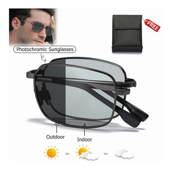 Lentes De Sol Conducción Polarizadas Unisex Plegables Uv400 Color de la lente Gris