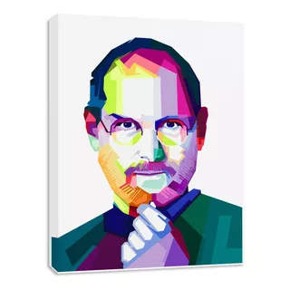 Cuadro Decorativo Canvas Steve Jobs Vector Multicolor 60x40