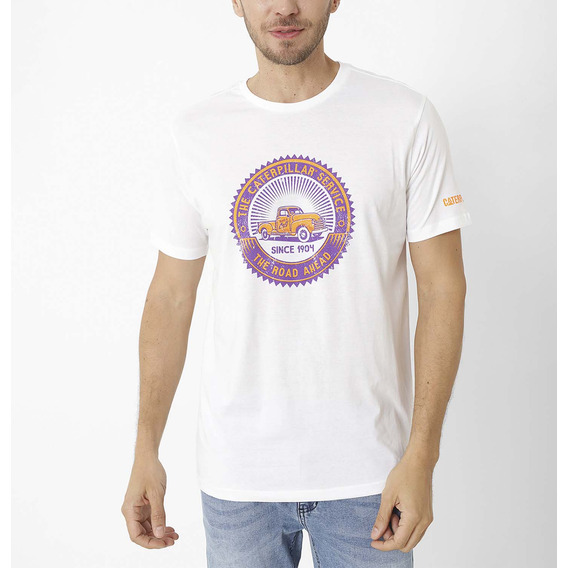 Remera Caterpillar The Road Ahead Gra 7 White Para Hombre