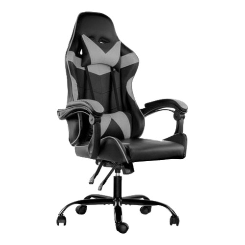 Silla Gamer Lumax Modelo Rom  Electroventas Color Negro/Gris Material del tapizado Piel sintética