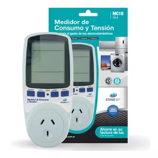 Medidor De Consumo Electrico Y Tension Monofasico Enchufe