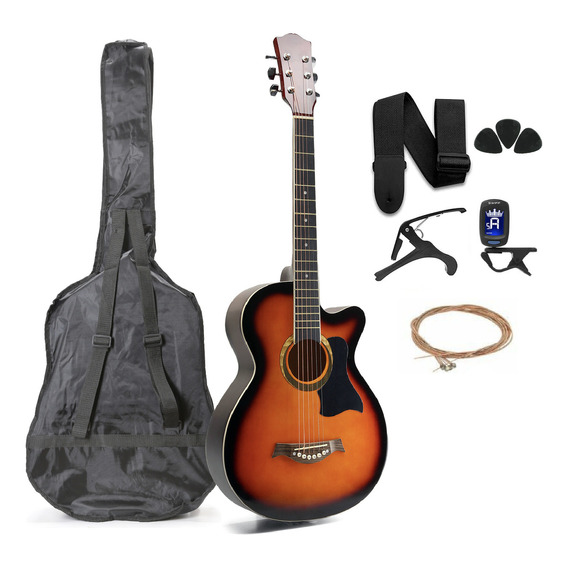 Guitarra Acústica Femmto AG002 para diestros Color Naranja arce brillante