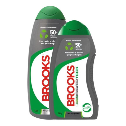 Brooks Pack Talco Para Pies Silver Teck 120g + 80g