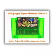 Super Nintendo Cartucho 900 Juegos En 1 Tarjeta 4gb Sd Conso
