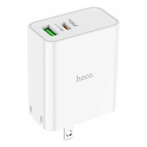 Cargador Hoco 65w Súper Fast Charge Usb-c + Cable Tipo C Color Blanco