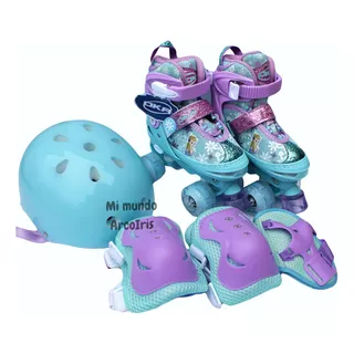 Patines Oka 4 Ruedas Mod Frozen + Kit Proteccion