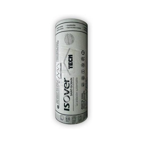 Lana De Vidrio Isover Tech 20m2 - Foil Aluminio - Plata